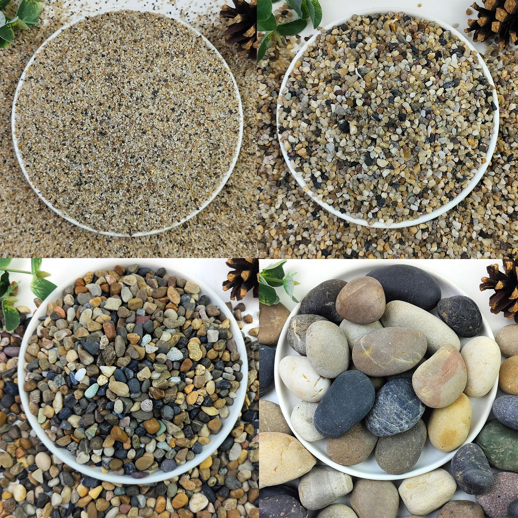 Aquarium Planted Seeds - Natural River Rocks, 1/4
