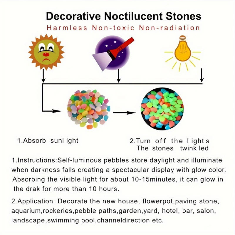 Glowing pebbles100-500pcsLumin - مراجعة Aquarium Planting وسعره