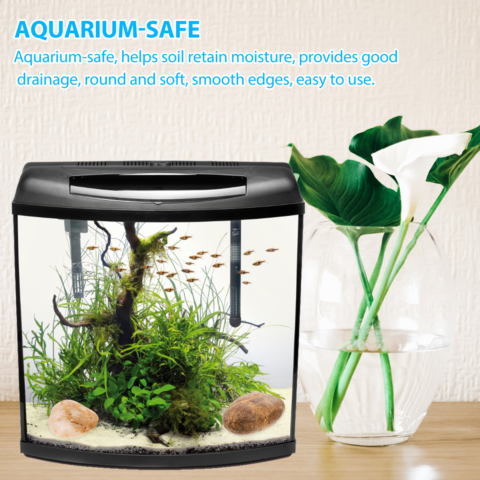 1Set Aquarium Pebbles Natural  - مراجعة Aquarium Plant Gravel وسعره