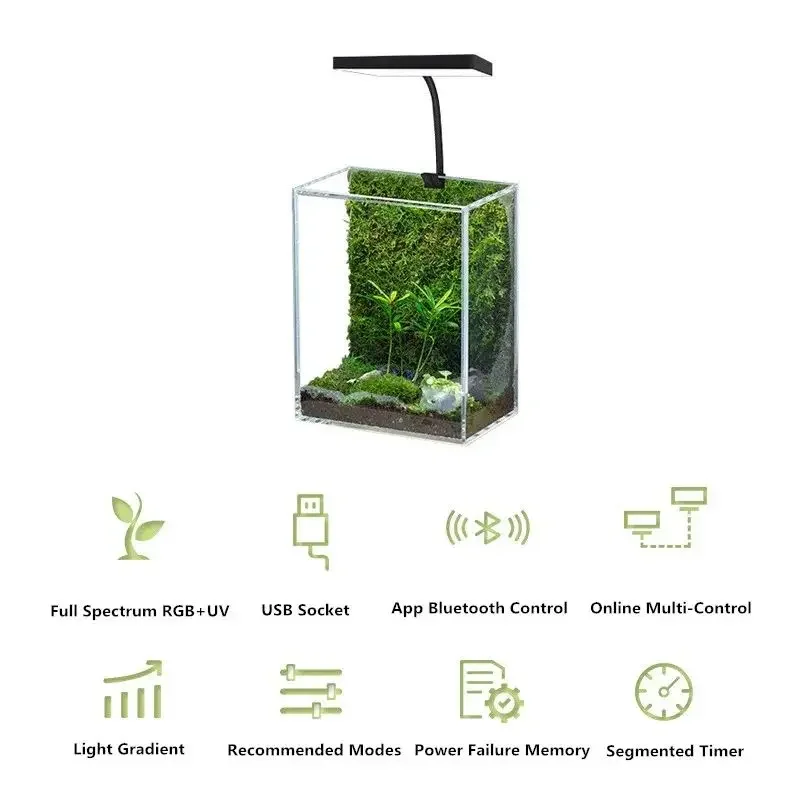 WEEK AQUA Mini 9 Pro USB Nano  - مراجعة Aquarium Plant Growing وسعره