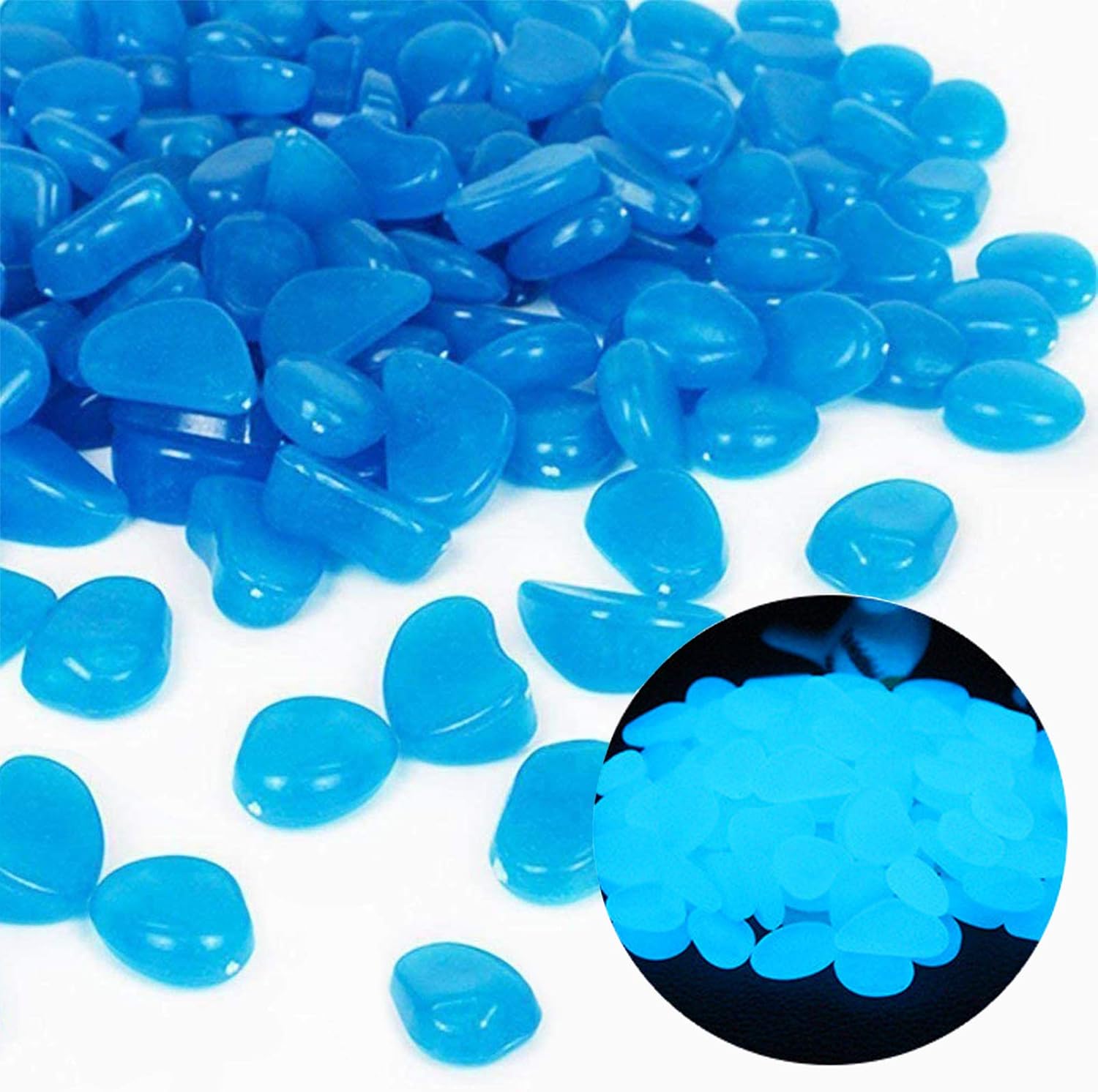 Fish Tank Rocks Glow Blue Pebb - مراجعة Aquarium Planting وسعره