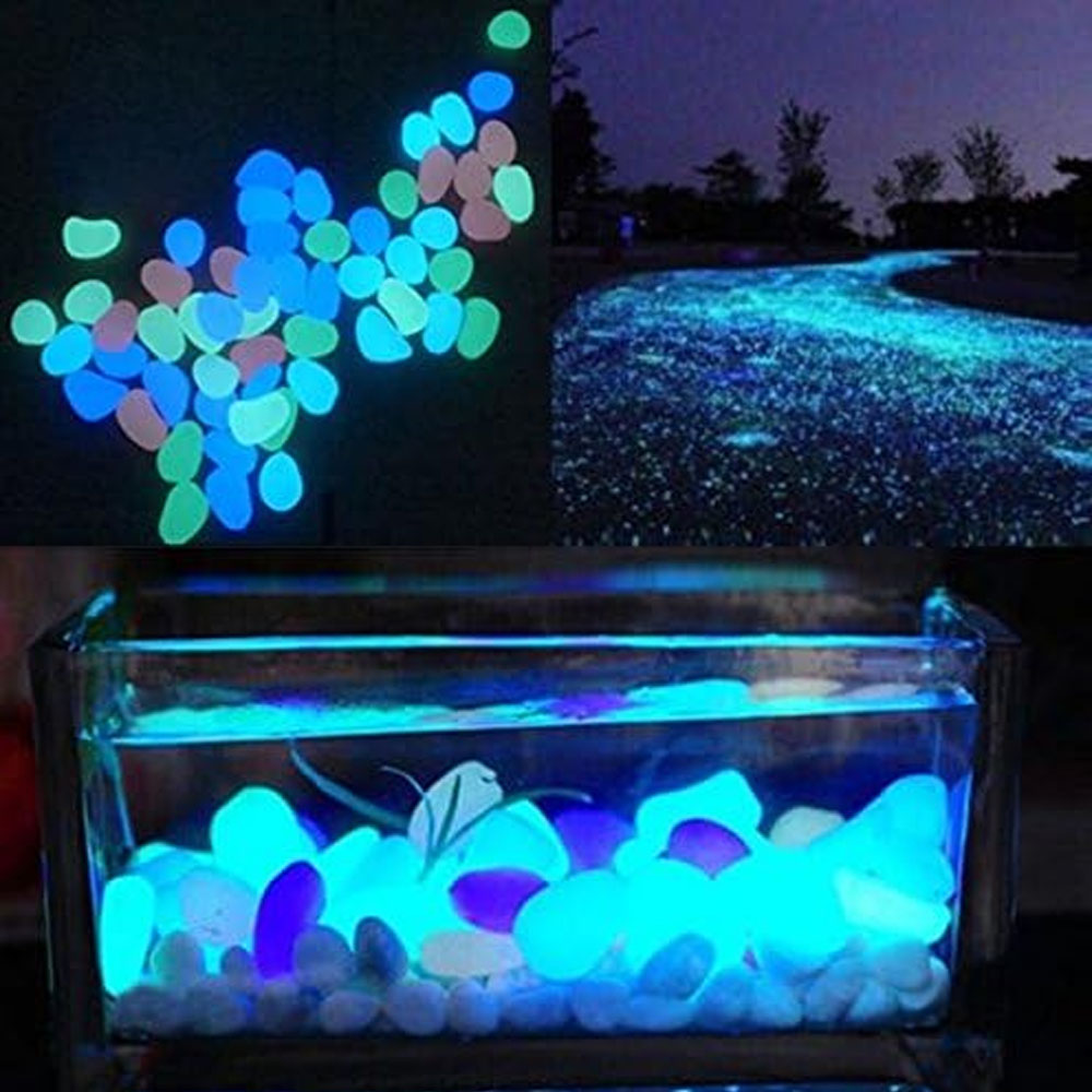 Fish Tank Rocks Glow Blue Pebb - مراجعة Aquarium Planting وسعره